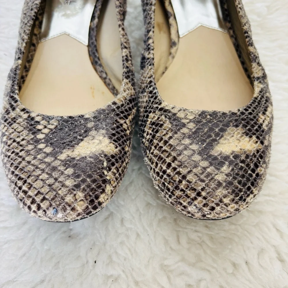 Michael Kors Beige/Gray/Black Snakeskin Flat Shoes size 8 M